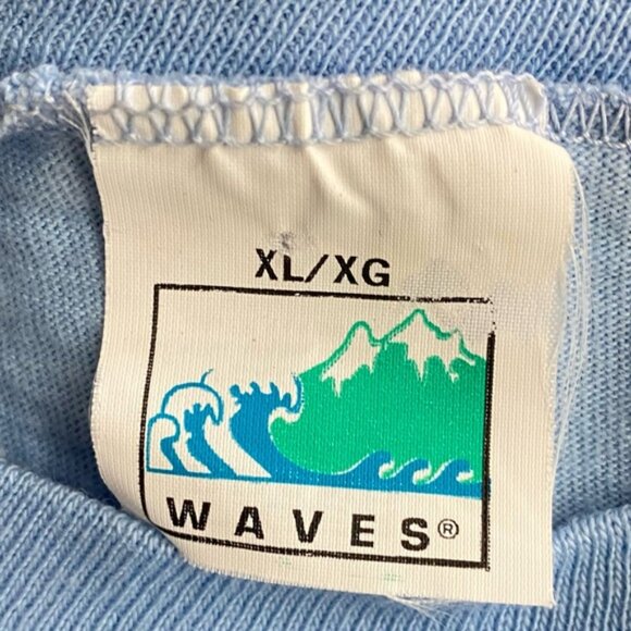 Vintage Tiger Brand Waves Blue Raccoon Graphic Tee T Shirt XL - Picture 4 of 16